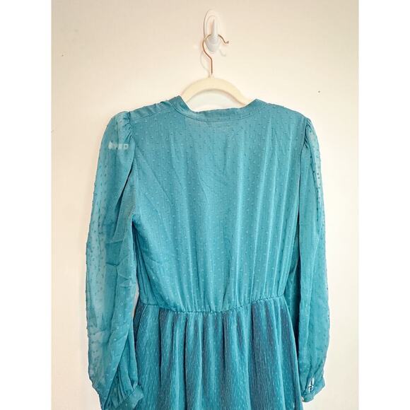 NWT Zara Swiss Dot Teal Dress Size S - Picture 5 of 10